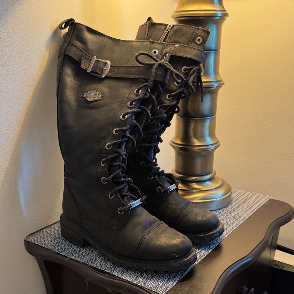Harley-Davidson Black Lace-Up Savannah Boots